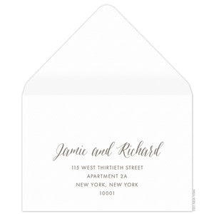Diamond Faceted Script Reply Card Envelope