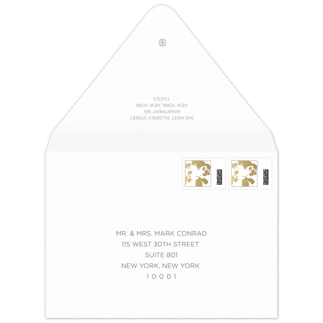 Mercury Glass Silvered Invitation Envelope