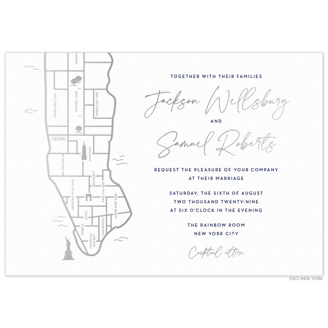 Modern Map Invitation