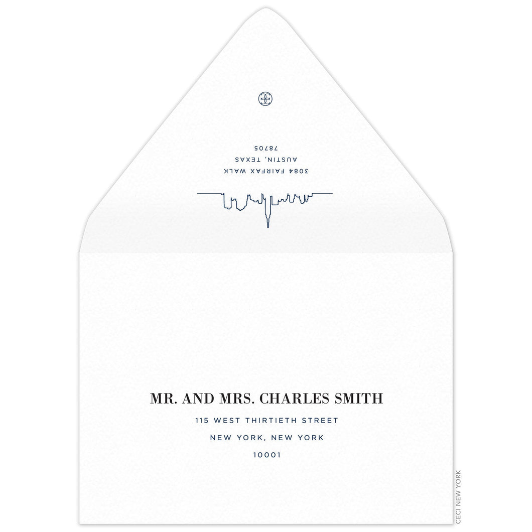 Skyline Silhouette Save the Date Envelope