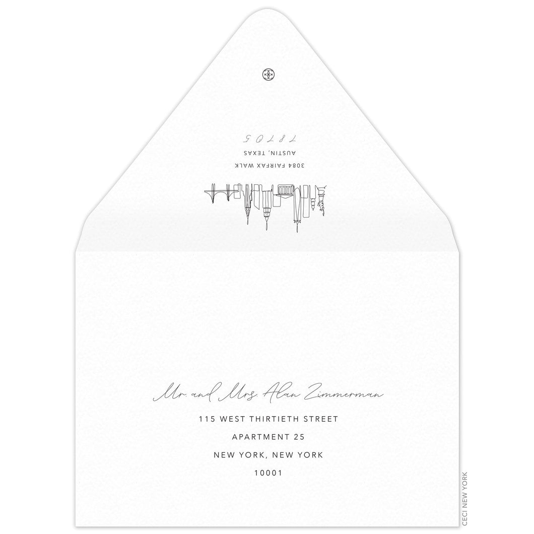 Skyline Sketch Invitation Envelope