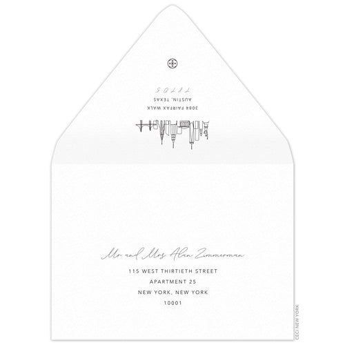 Skyline Sketch Save the Date Envelope