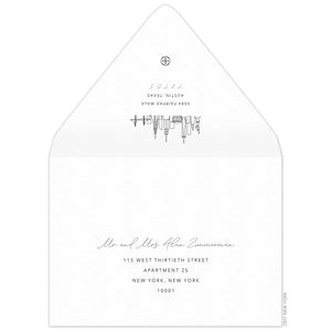 Skyline Sketch Save the Date Envelope