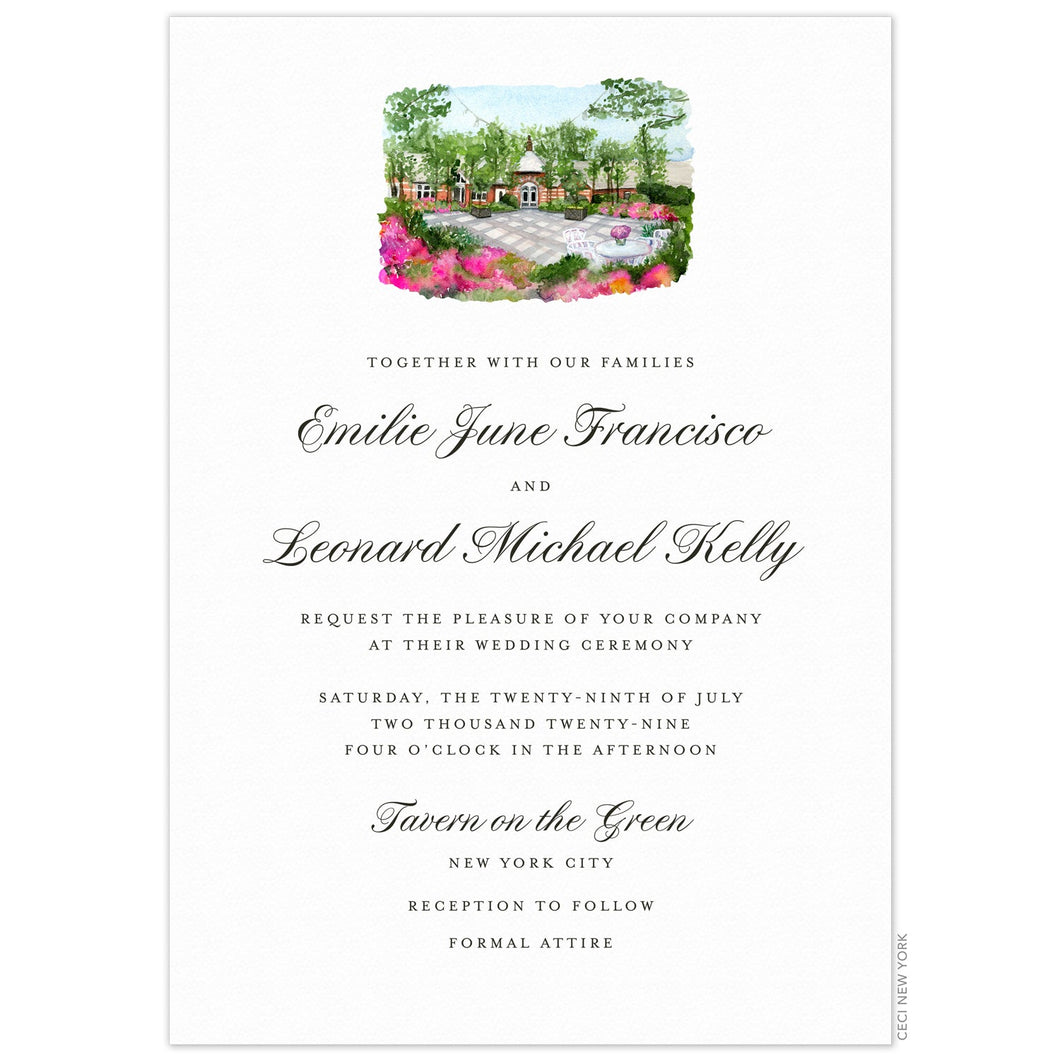 Tavern on the Green Vignette Invitation