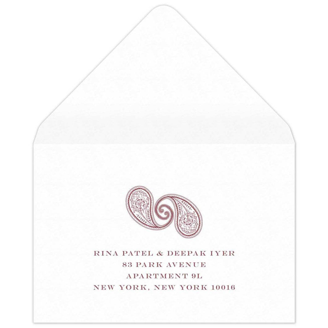 Reshma Paisley Reply Card Envelope