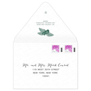 Orchid Palms Blooms Invitation Envelope