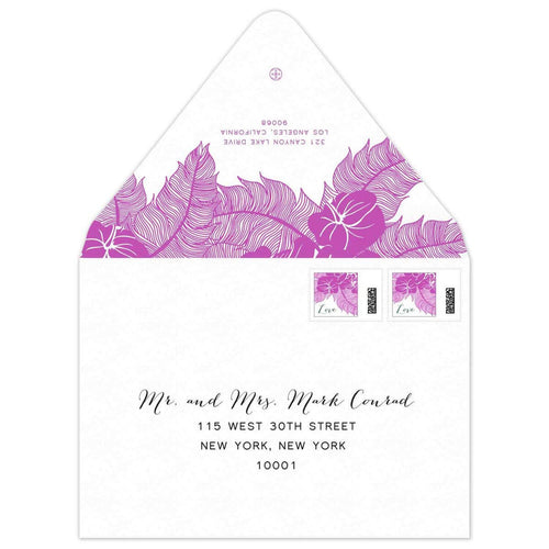 Orchid Palms Draping Invitation Envelope