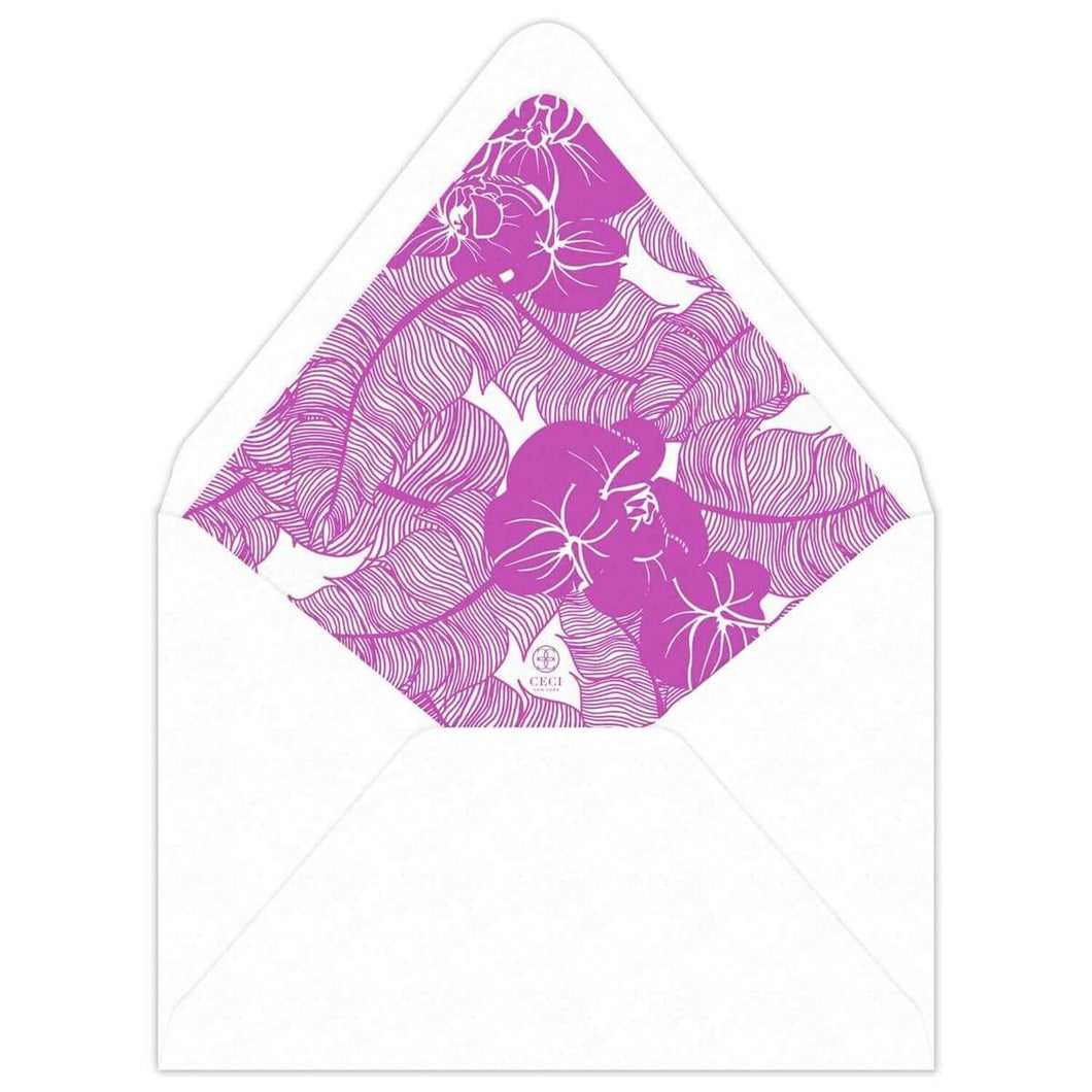 Orchid Palms Invitation Envelope Liner