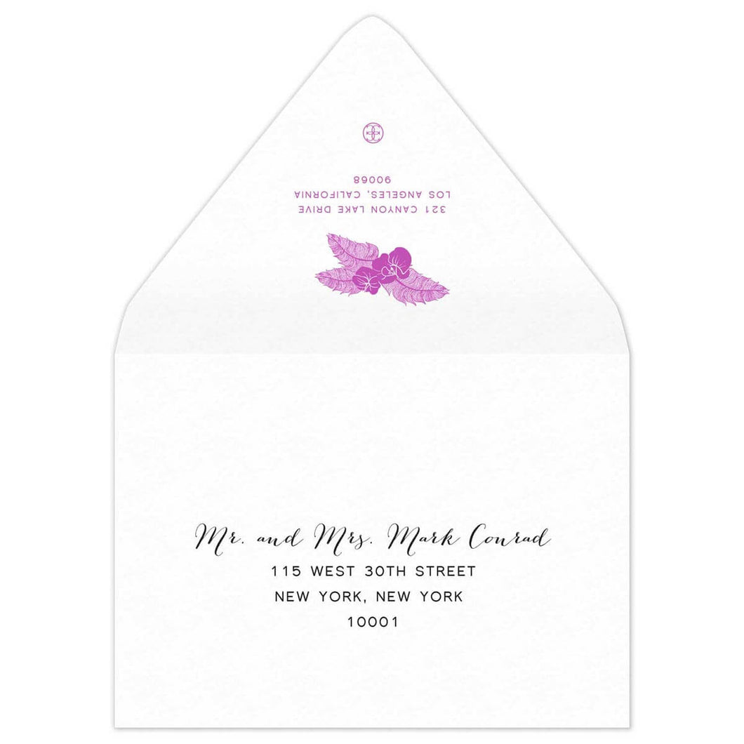 Orchid Palms Blooms Save the Date Envelope