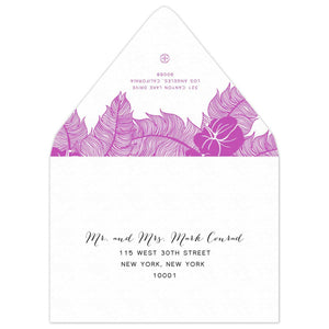 Orchid Palms Draping Save the Date Envelope