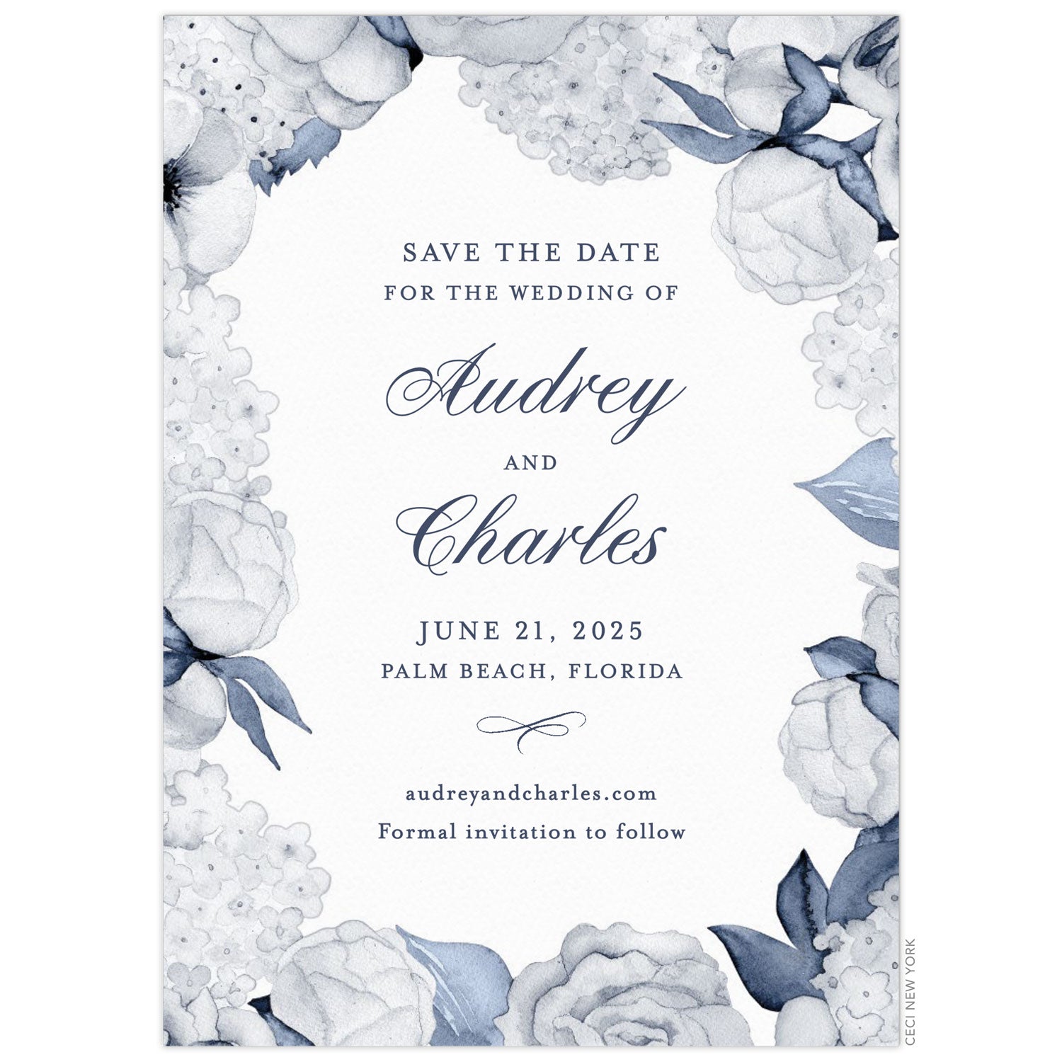 Navy Blue Border Wedding
