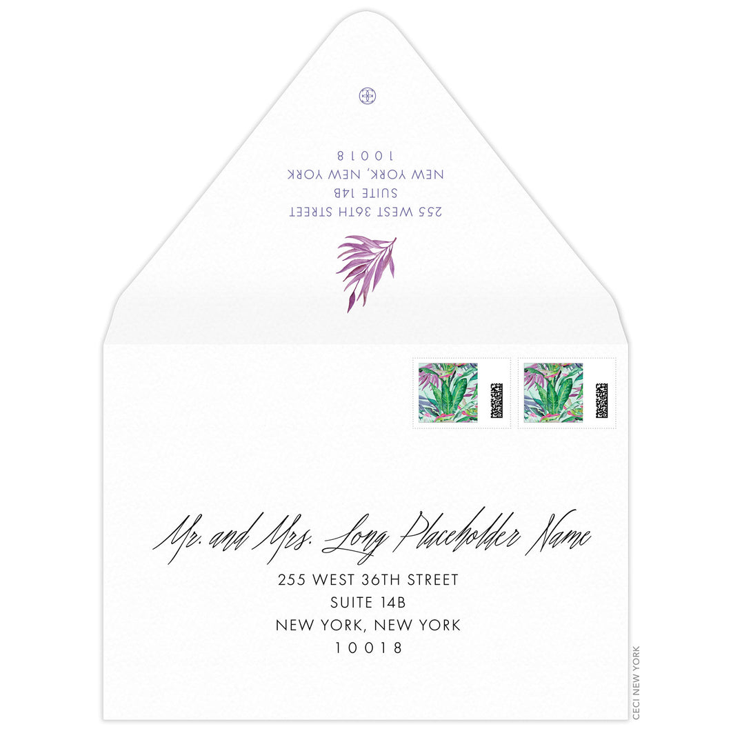 Tropical Fiji Palms Invitation Envelope