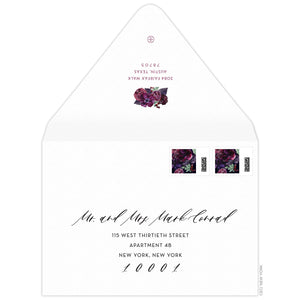 Violet Celine Bouquet Invitation Envelope