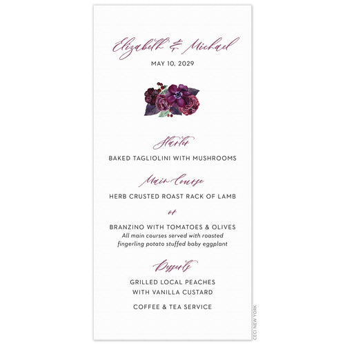 Violet Celine Bouquet Menu