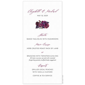 Violet Celine Bouquet Menu