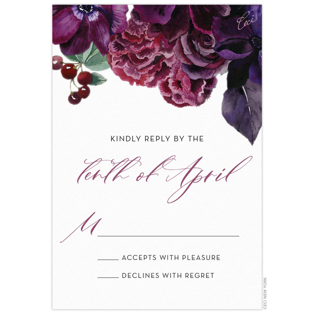 Violet Celine Garden Reply Card