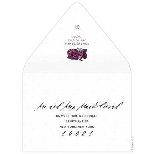 Violet Celine Bouquet Save the Date Envelope