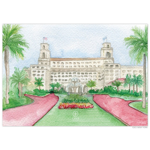 The Breakers Horizontal Watercolor Invitation Back