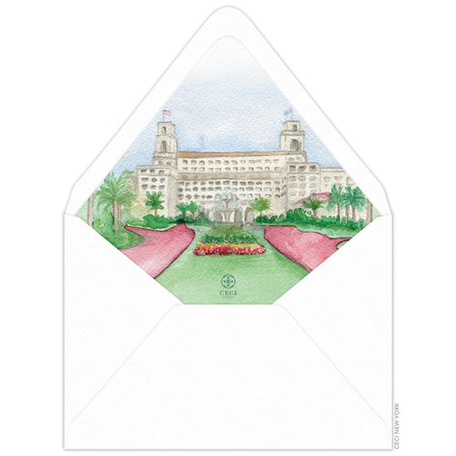 The Breakers Watercolor Invitation Envelope Liner