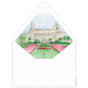 The Breakers Watercolor Invitation Envelope Liner