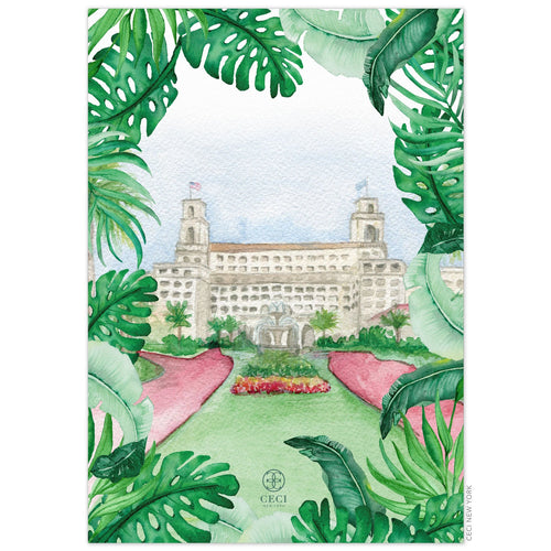 The Breakers Vertical Watercolor Invitation Back