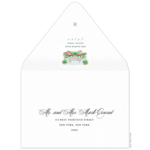 The Breakers Watercolor Vignette Invitation Envelope