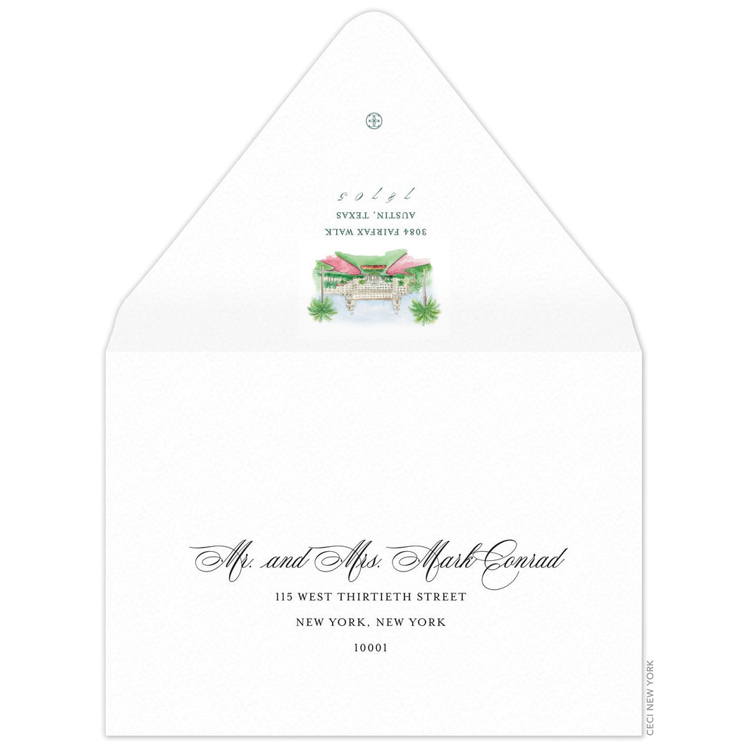 The Breakers Watercolor Vignette Invitation Envelope