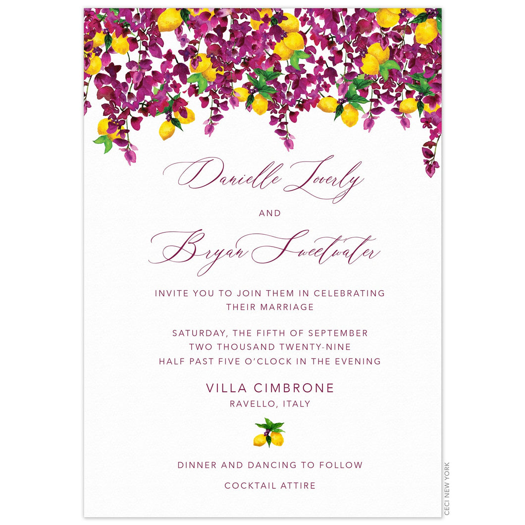 Capri Bougainvillea Invitation