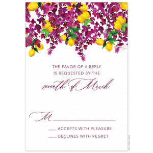 Capri Bougainvillea Reply Card