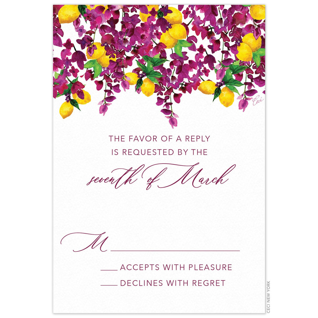 Capri Bougainvillea Reply Card