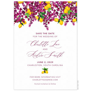 Capri Bougainvillea Save the Date