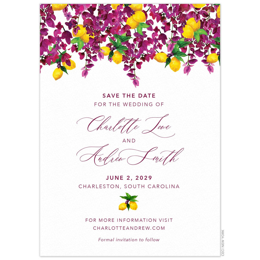 Capri Bougainvillea Save the Date