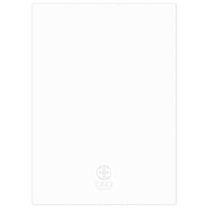 the blank white paper back of a save the date