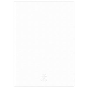 the back of a blank  white paper invitation