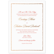 Load image into Gallery viewer, Bamboo border in copper foil, block and script font in coral and copper foil centered on the card.